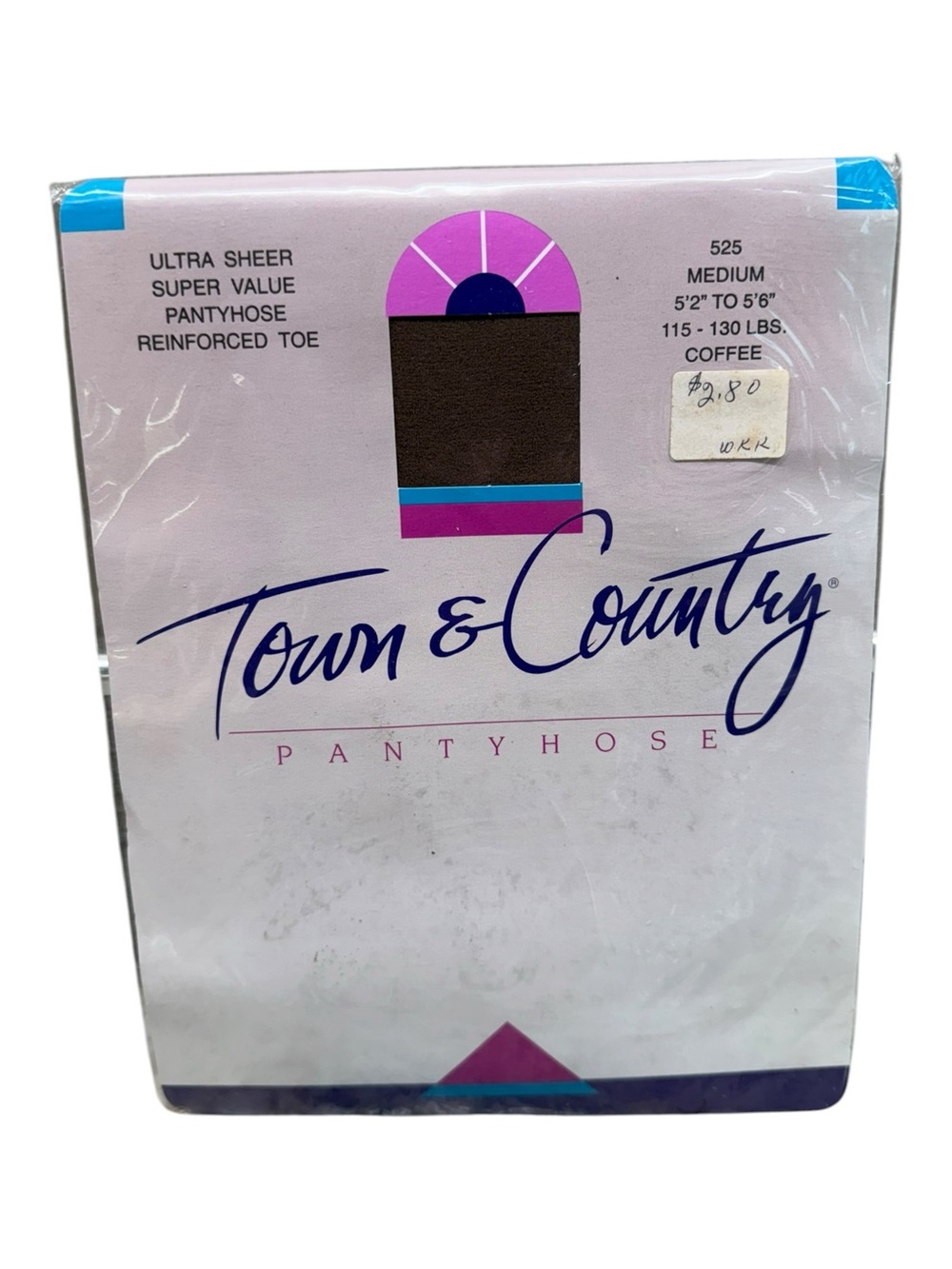 Vintage Town & Country Ultra Sheer Pantyhose 100% Nylon Medium Coffee 525